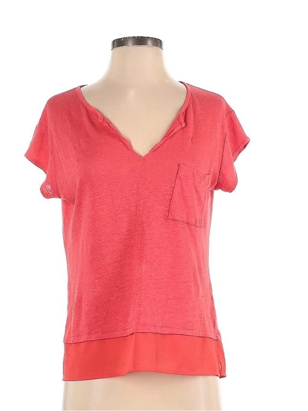 Sanctuary V-Neck Linen Short Sleeve  Top Size S